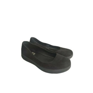 FitFlop Womens Black Suede Ballet Flats Shoes US Size 8 Slip On Breathable
